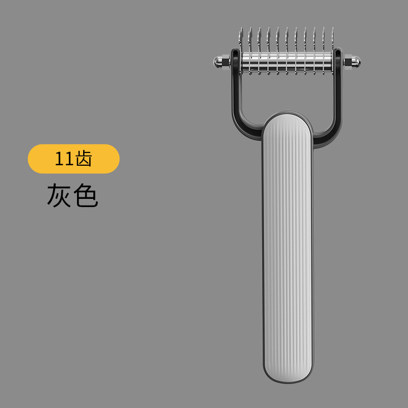 Suministros para mascotas Peine para mascotas Peine anudado de doble cara Peine de gato con mango de madera Peine de pelo flotante de acero inoxidable