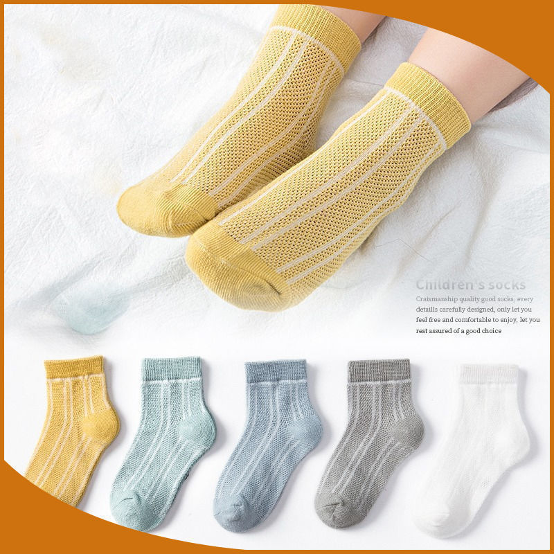 5 쌍-단색 (메쉬 통기성)-발 길이 8-12cm 제안 [0-2 세]]