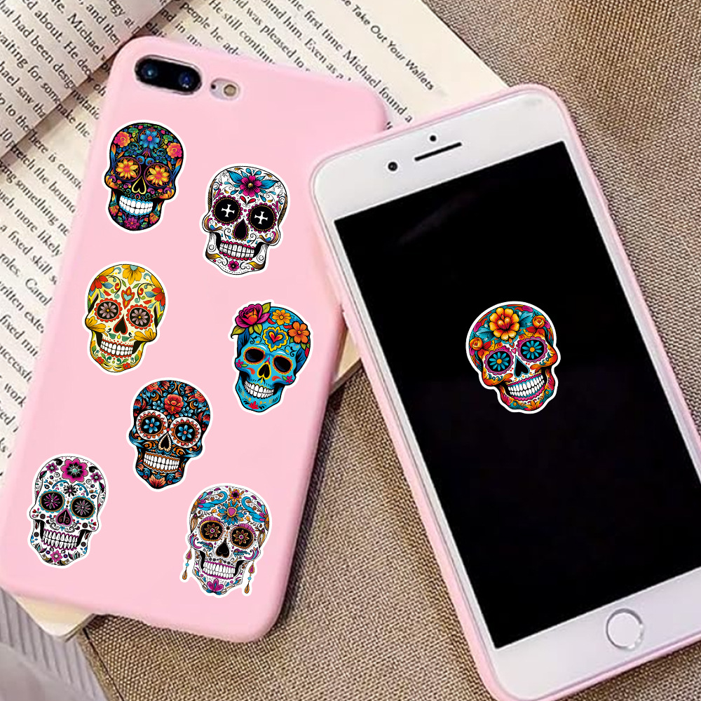 Nuevo día de muertos decoración pegatinas pegatinas de fiesta mexicana día de muertos tema pegatinas de tatuaje cráneo