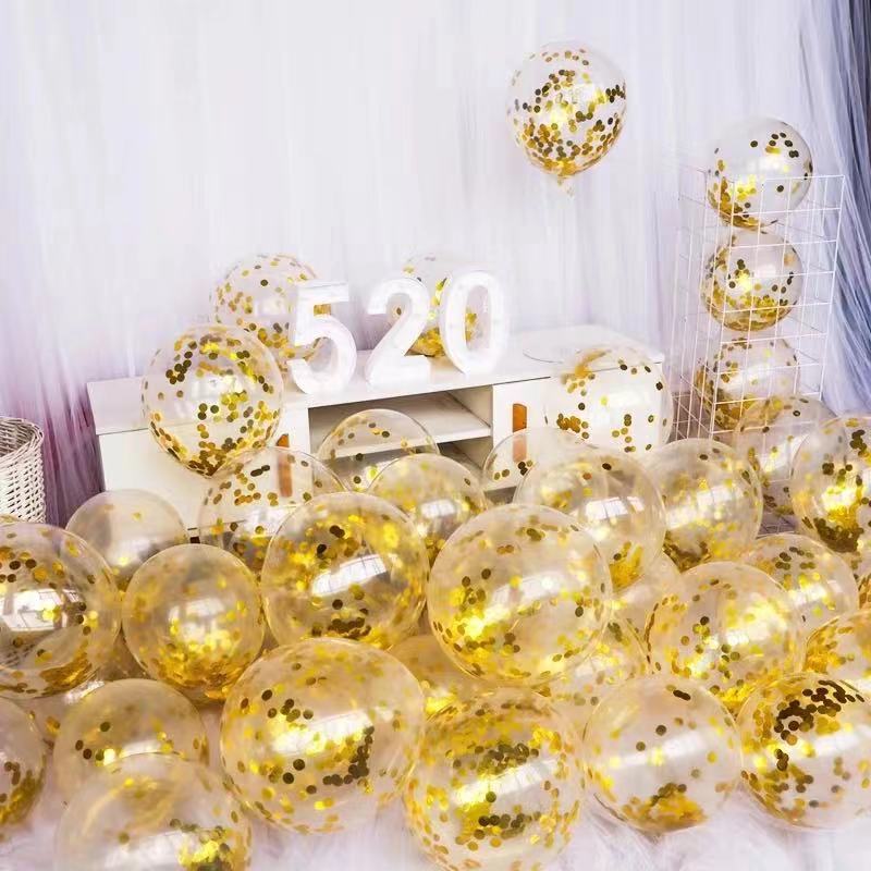 Transparent sequined balloons thickened 10 inches Internet celebrity decoration wedding room decoration birthday party scene decoration