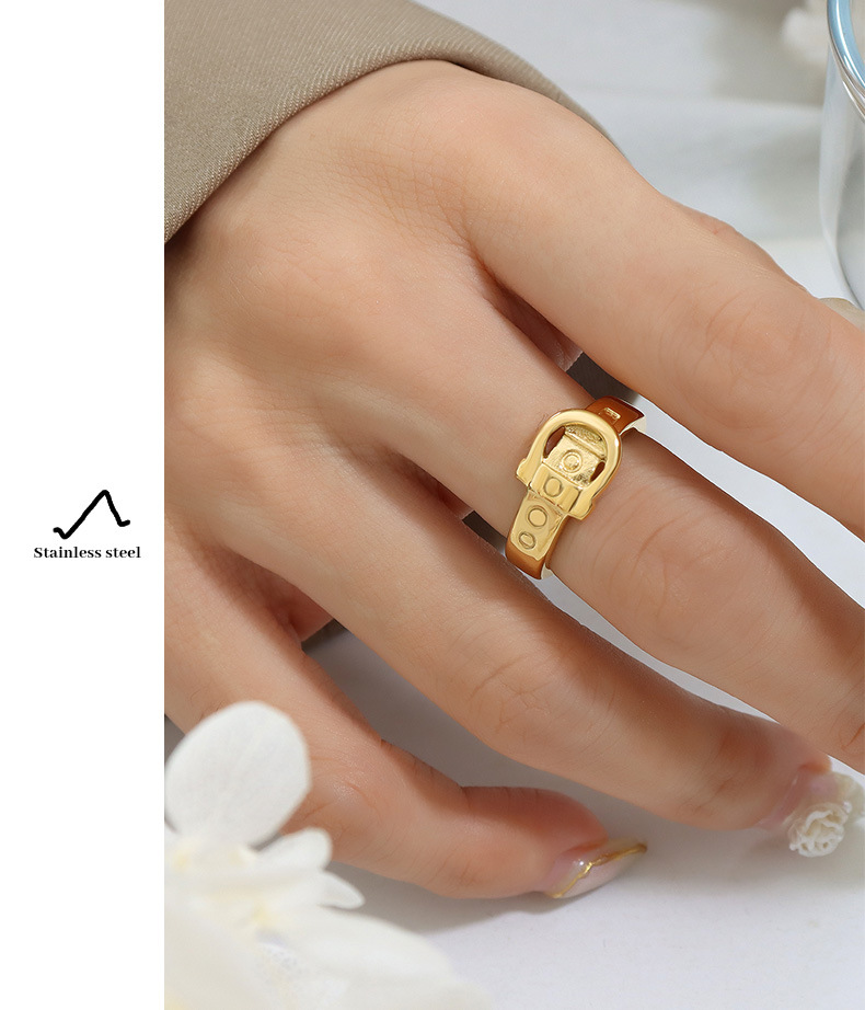 Retro Geometric Titanium Steel Plating Rings 1 Piece