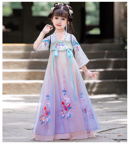 Hanfu girls chinese traditional princess cosplay dress kids fairy skirt children ancient traditional folk dance gown guzheng performance dress