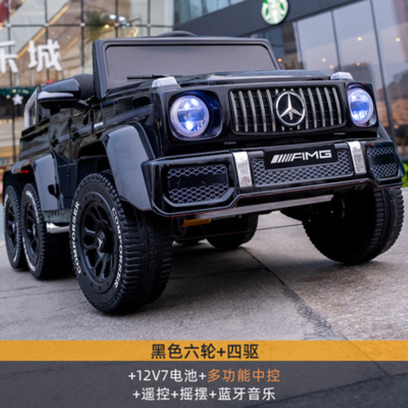 Large four-wheel drive black + 12v7 large battery music swing bluetooth + remote control + multi-function central control