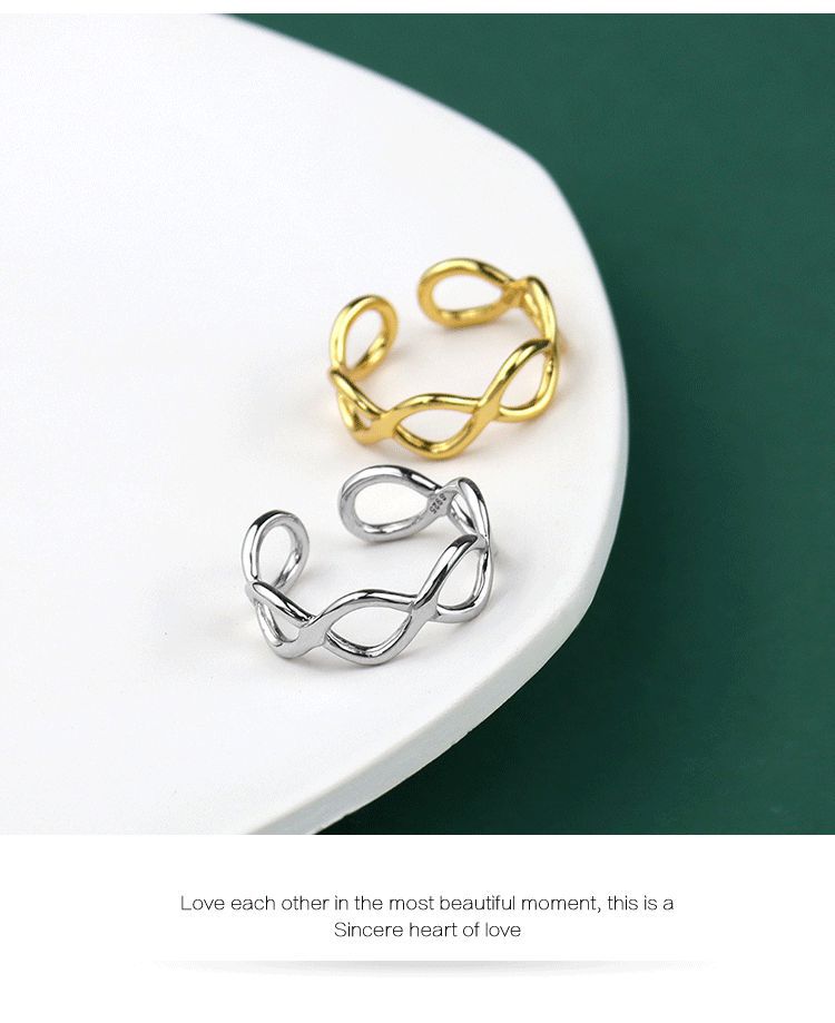 Korean personality hollow ring niche design sense geometric open ringpicture1