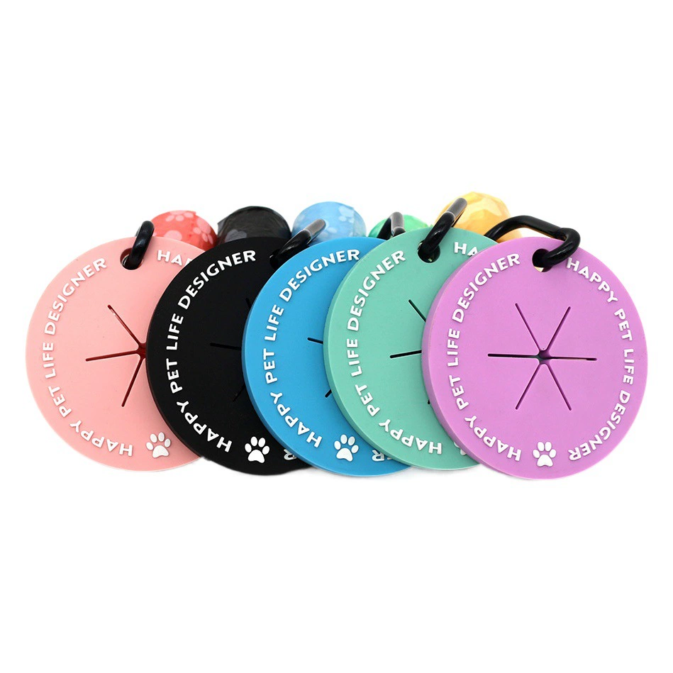 Круглая сумка для корма для домашних животных с ручкой для собачьих какашек с зажимом для рук ПВХ зоотовары новая ручка для сумки для корма для домашних животных