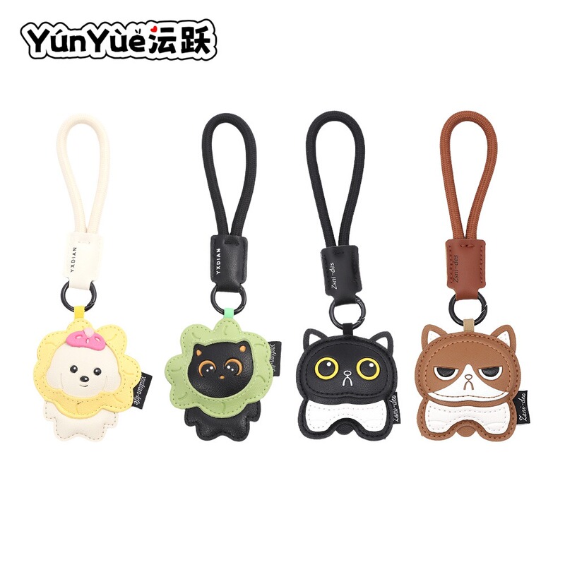 Pu Leather Cat Keychain Pendant Couple Car Keychain Bag Doll Decoration Small Gift Travel Souvenir