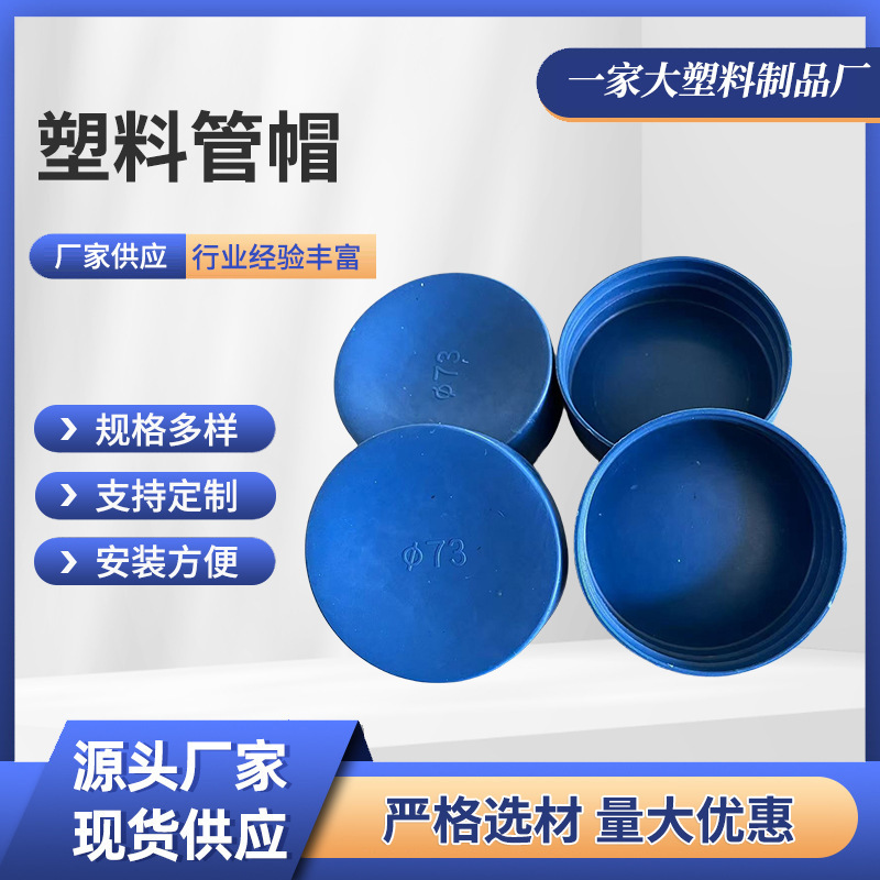 Plastic Pipe Cap, Blue Outer Cap, Steel Pipe Protective Cap, External Snap-On Dust Cover, Dust-Proof Protective Cap for Pipes