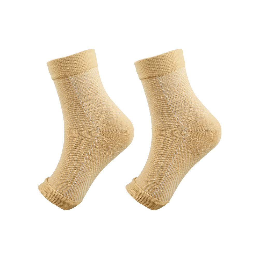 Amazon en stock funda de presión de color puro nueva protección de pie arco tobillo calcetines deportes pie de plástico calcetines de media pantorrilla fábrica al por mayor