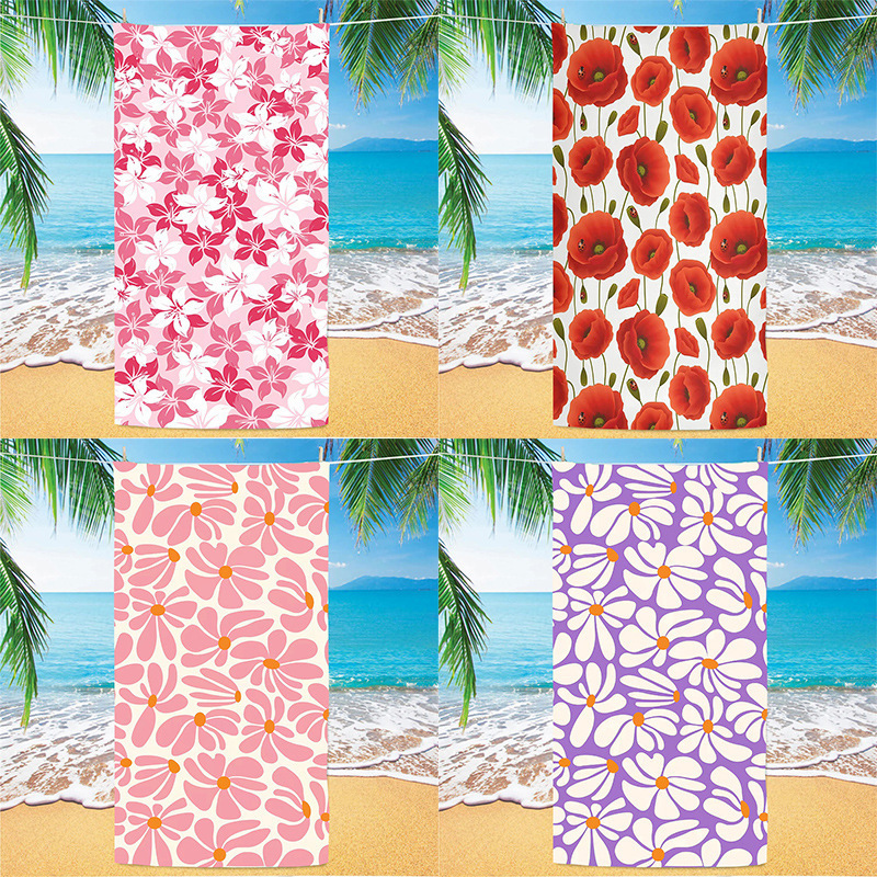 Large Beach Vacation Sun Protection Shawl, Cross-Border Beach Towel That Doesn'T Stick to Sand, Ultra-Fine Fiber Printed Beach Towel Large Beach Vacation Sun Protection Shawl, Cross-Border Beach Towel That Doesn'T Stick to Sand, Ultra-Fine Fiber Printed Beach Towel