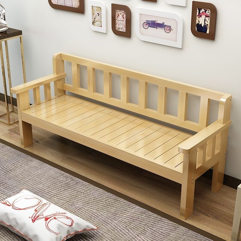 Solid wood sofa combination three-seat pine sofa bench small apartment living room single wooden sofa economical wholesale