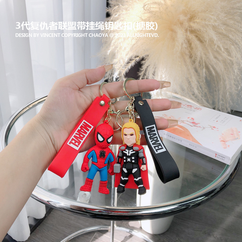New Marvel finished keychain anime League of Legends doll pendant Spider-Man Iron Man cake decoration hand
