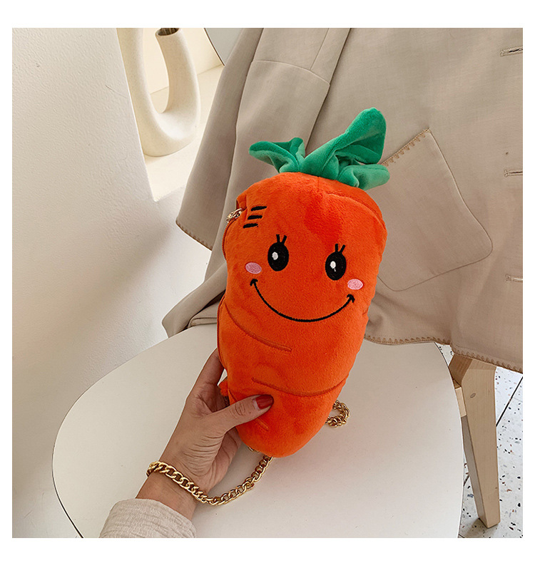 Cute Carrot Shoulder Messenger Plush Bag Wholesale Nihaojewelry display picture 31