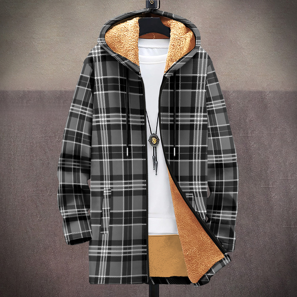 Men's British cotton jacket with plush and comfortable street striped plaid casual pocket 3D printing_voghion.com