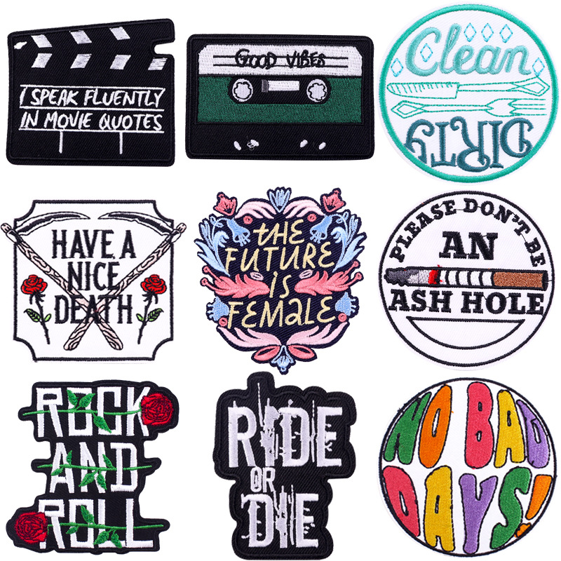 cartoon letter embroidery cloth sticker embroidery DIY radio jacket Patches sticker