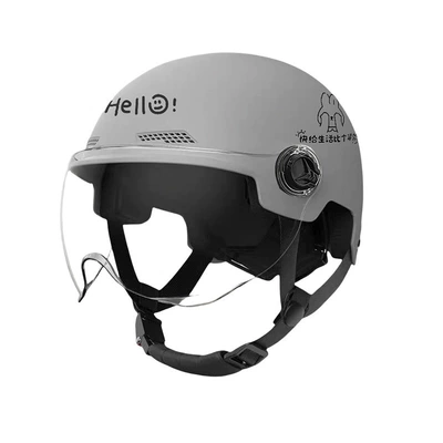Lightweight Safety Helmet Hd – Motosiklet kaskı (dəbilqə) - 3c-certification-spring-and-summer-lucky-rabbit-cold-gray-short-transparent-one-size-fits-all