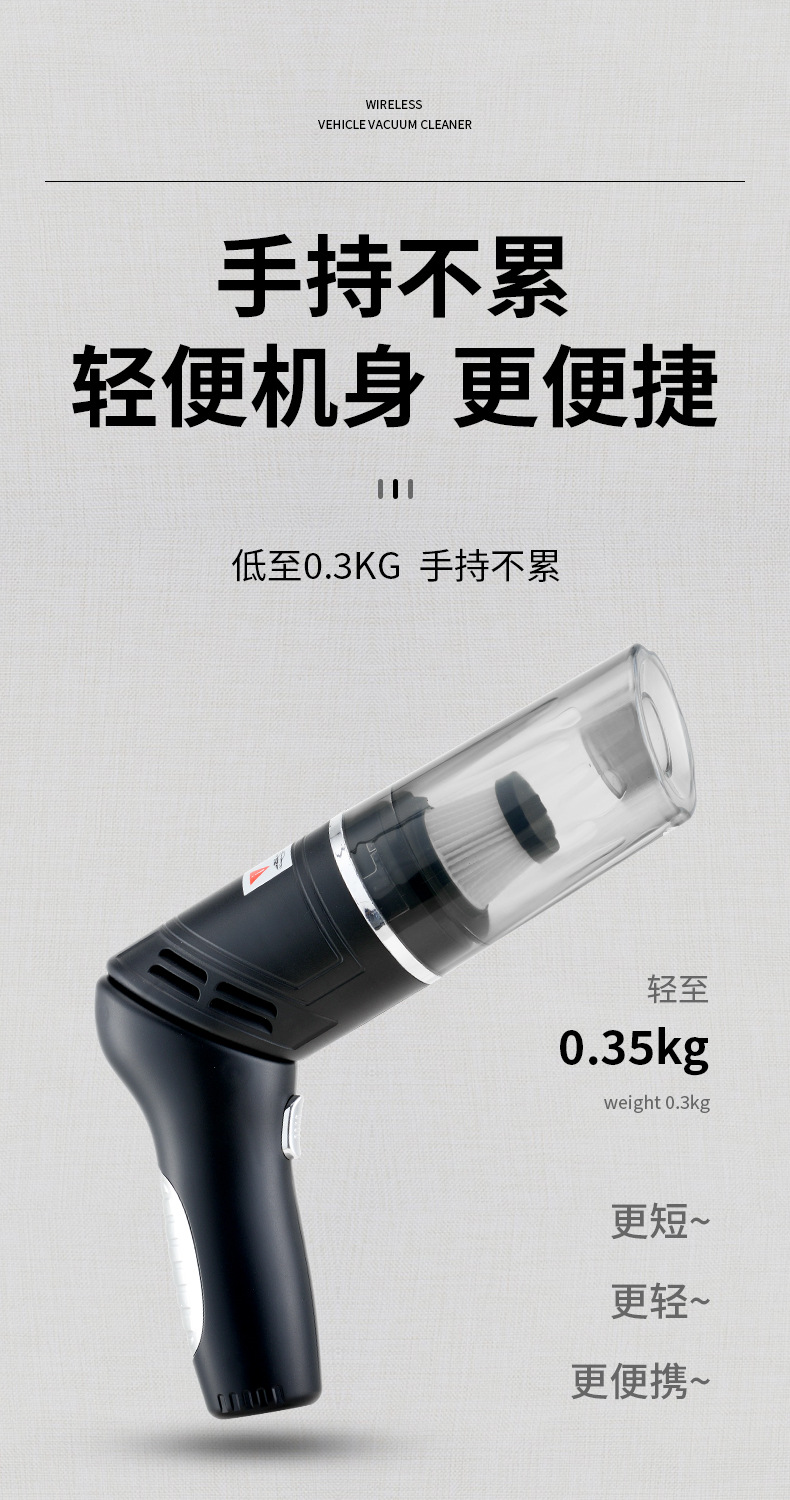 Car Vacuum Cleaner High Power Strong Suction Car Vacuum Cleaner Car Handheld Wireless Charging Folding Vacuum Cleaner