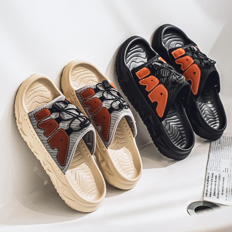 Zapatillas de marca de moda con colchón de aire para hombre, uso exterior de verano, celebridades de Internet, deportes al aire libre antideslizantes, sandalias de playa de suela gruesa image 5