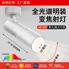 可调焦轨道射灯商用餐厅餐饮小角度一束聚光灯明装清吧变焦氛围灯