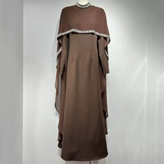 外贸跨境重工镶钻中东服饰气质优雅礼服长裙高级感新款连衣裙长袍