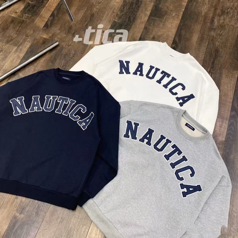 Foreign Trade Cross-Border Naut Japanese Style Retro Hase Patch Round Neck Pullover Sweatshirt Heavyweight 430g Versatile Loose Couple Foreign Trade Cross-Border Naut Japanese Style Retro Hase Patch Round Neck Pullover Sweatshirt Heavyweight 430g Versatile Loose Couple