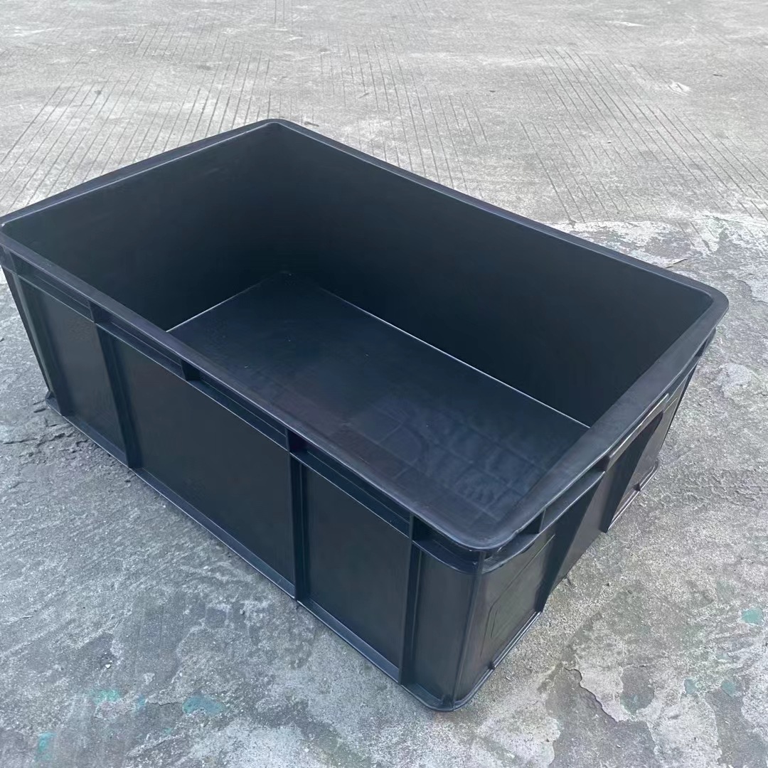 泽伟供应防静电塑料箱黑色防静电零件箱556*412*265MM加厚周转箱