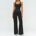7028 vest + 7028-2 wide-leg pants—high-end black