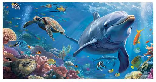 언더워터 월드-돌핀(121*61)
