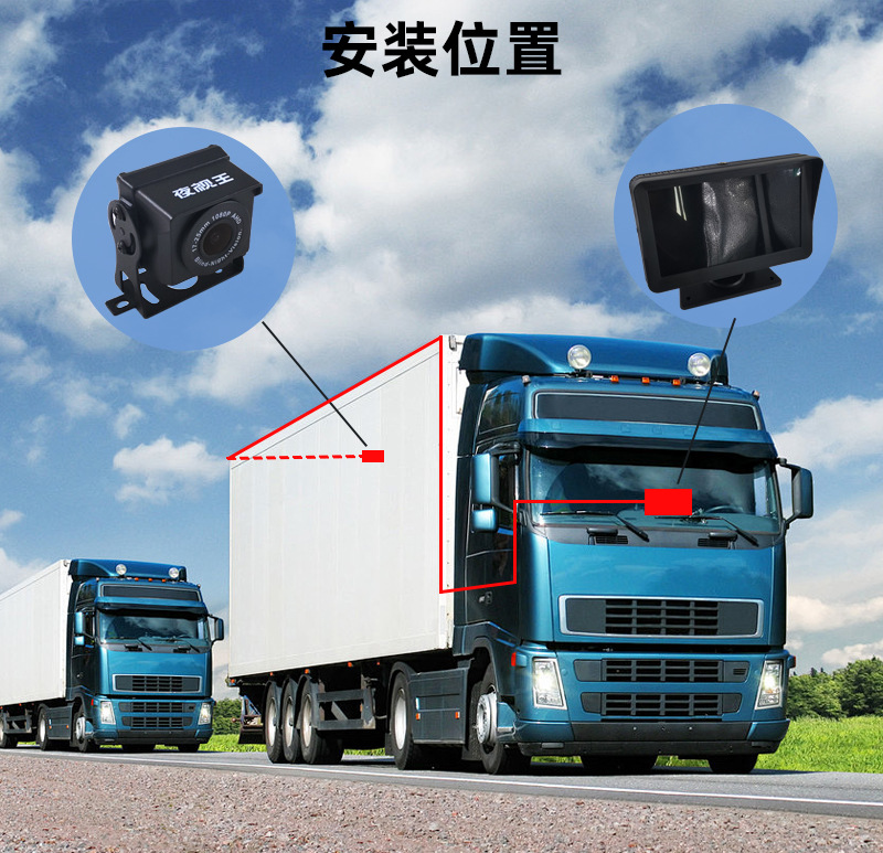 Dual-Channel Surveillance Recorder with Dual Recording of Reversing Images, 7inch Ips Screen, Ahd Rear Camera, Two-Way Monitoring for Trucks