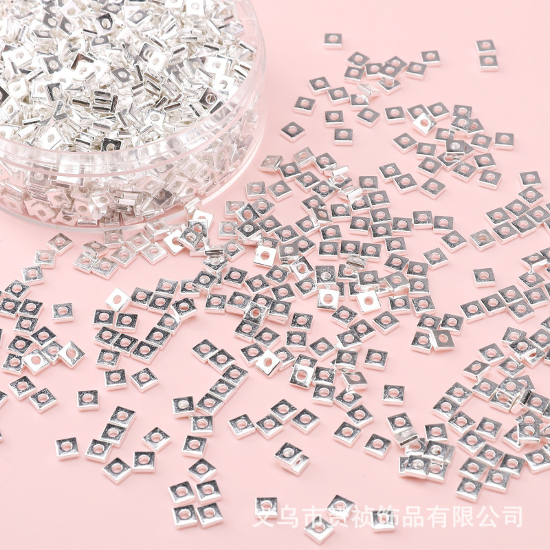 ブロークンシルバー何グラム厚い銀メッキルースビーズスクエアトライアングルビーズ diy 手作りビーズ素材ジュエリーブレスレットアクセサリー|undefined
