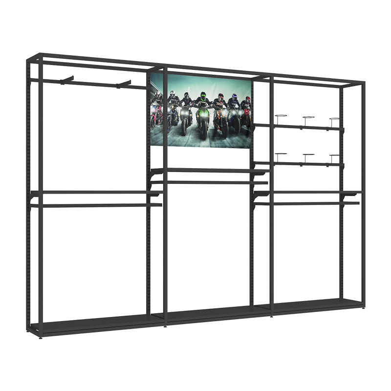 Equipo de la motocicleta eléctrica pantalla rack ciclismo ropa vitrina bicicleta motocicleta casco rack ropa deportiva rack