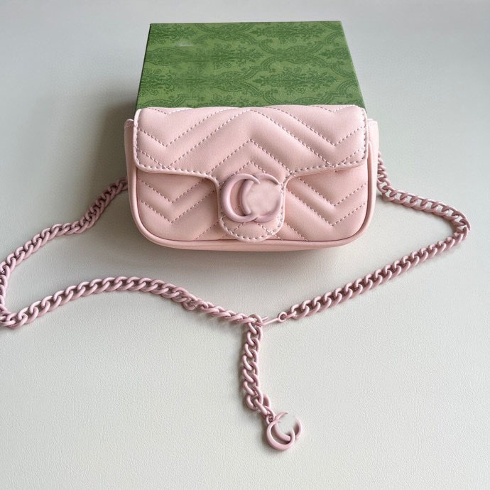 G Family Marmont Marmont Bag High Version Mini Heart Chain Bag Original Leather Shoulder Crossbody Waist Bag Women's Bag