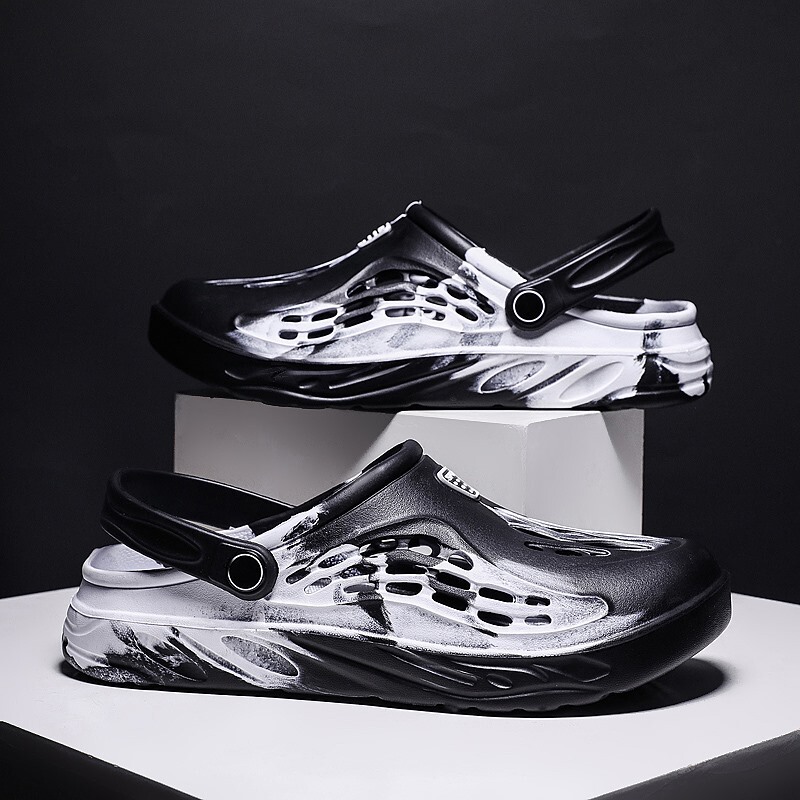 Cross-border Large Size Slippers Men's Summer Sandals Outdoor Hole Shoes Outer Wear Sandals Household Half Slippers Korean Style Fashionable Beach