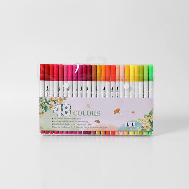 Amazon de doble cabeza suave acuarela pluma gancho línea de color Marcos suministros de arte regalo de los niños pintura traje transfronterizo