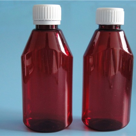 扁型斜肩糖浆包装瓶180ml 口服液体聚酯瓶 PET茶色药用液体瓶实惠