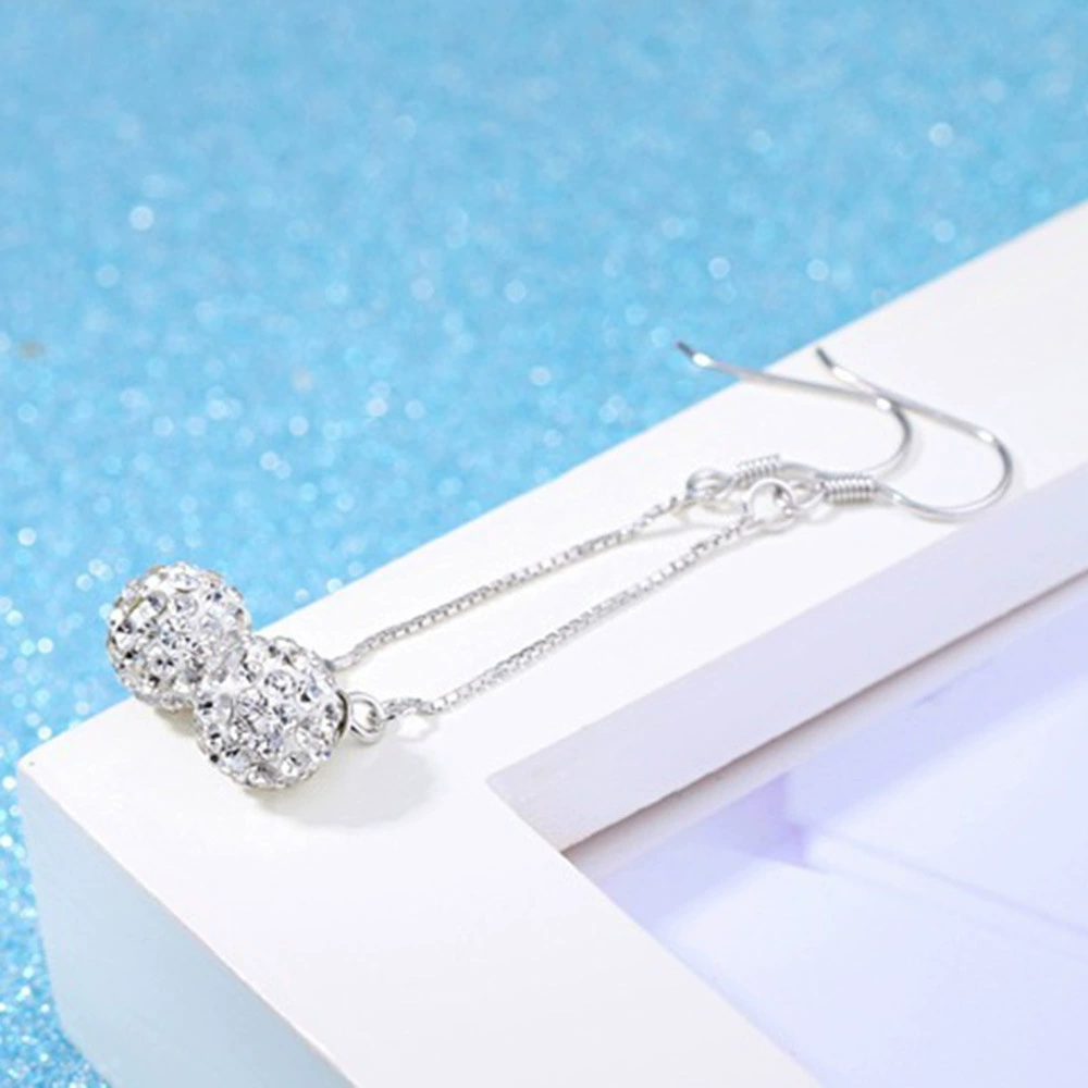Silver fashionable long earrings for princess with tassels, bright catchy style