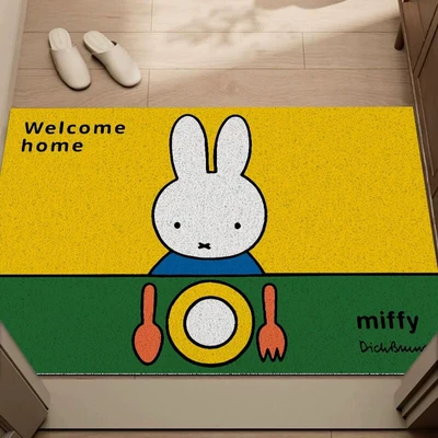 Mat, Dirt-Resistant, Can Be Cut to Avtomobil döşəmə paspasları - miffy-style-2-40x60cm-silk-circle