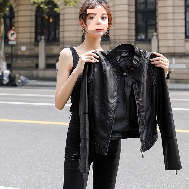 皮衣外套女2026春秋新款皮夹克立领pu皮休闲机车服短款韩版收腰潮