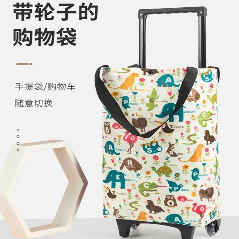 Grocery Shopping Trolley Shopping Bag with Wheels Foldableable Household Portable Extra Large Trolley Wheel Bag Trolley