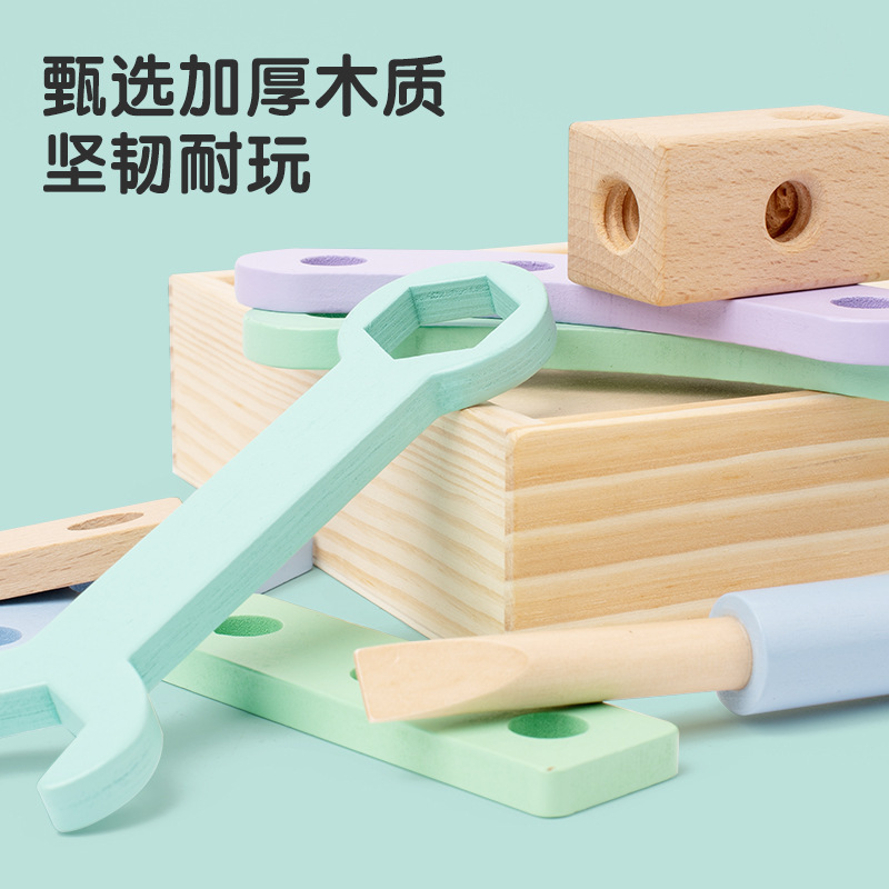 Madera creativa tuerca montaje Caja de Herramientas ejercicio mano del bebé acción fina formación educación temprana iluminación Juguetes