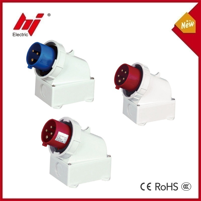 器具反插插头明装工业航空插头插座连接器防水防爆16A32A直式插头