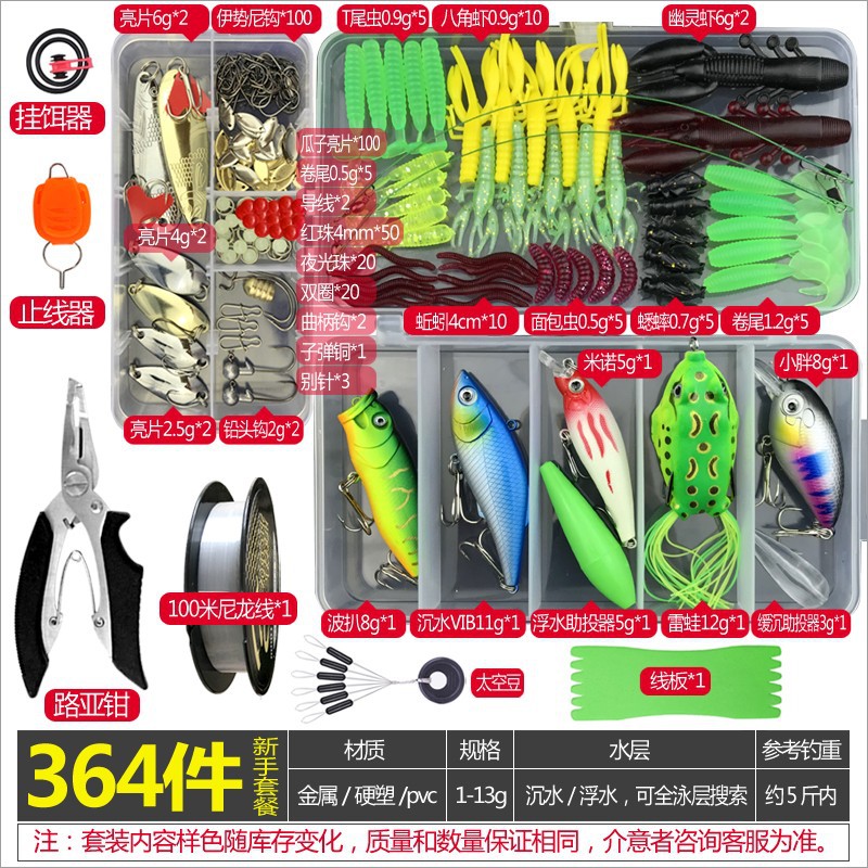 Freshwater Fishing Lures Kit Fishing Tackle Box with Tackle Included Frog Lures Fishing Spoons Saltwater Pencil Bait Grasshopper Lures for Bass Trout Bass Salmon