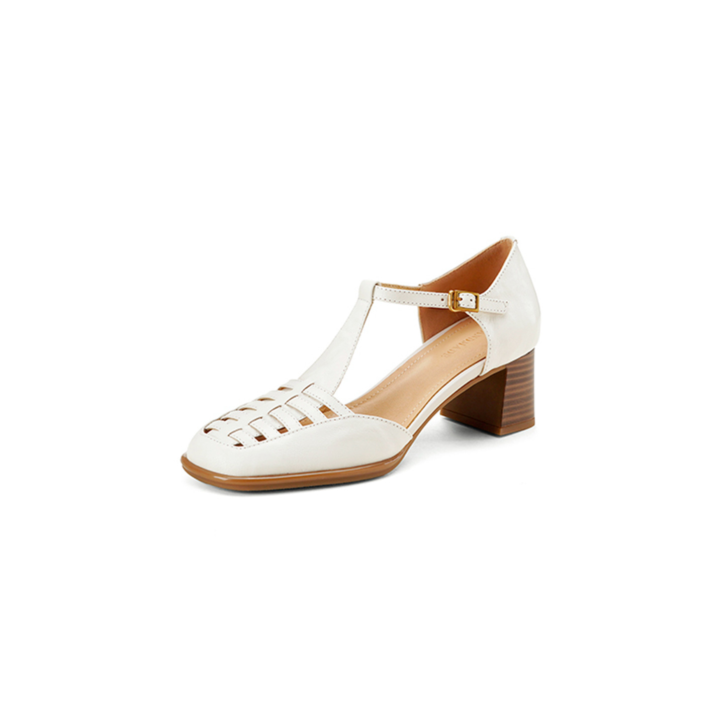 Sandal cao gót nữ mũi nhọn quai chữ T dệt hở gót, gót 5 cm — đen chi tiết 29