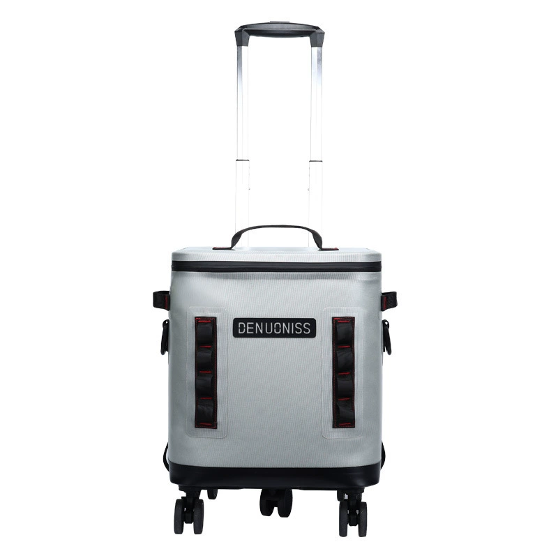 Suitcase, capacious universal cooler bag, removable picnic bag