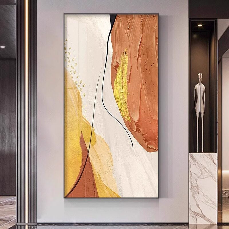 Pintura decorativa abstracta en el porche en la casa frente a la puerta pasillo sala de estar pinturas colgantes lujosas de alto nivel escaleras mural
