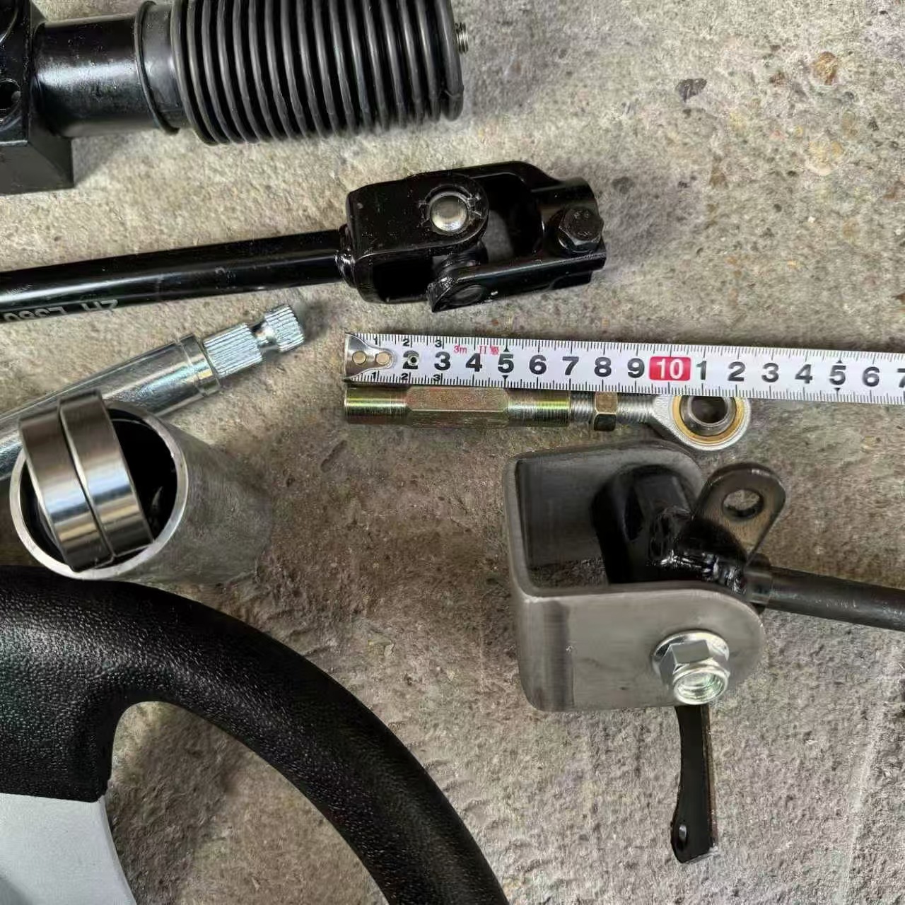 Four-wheel electric motorcycle kart accessories: aluminum steering gear, steering linkage, ball joint, and steering knuckle for beach vehicles