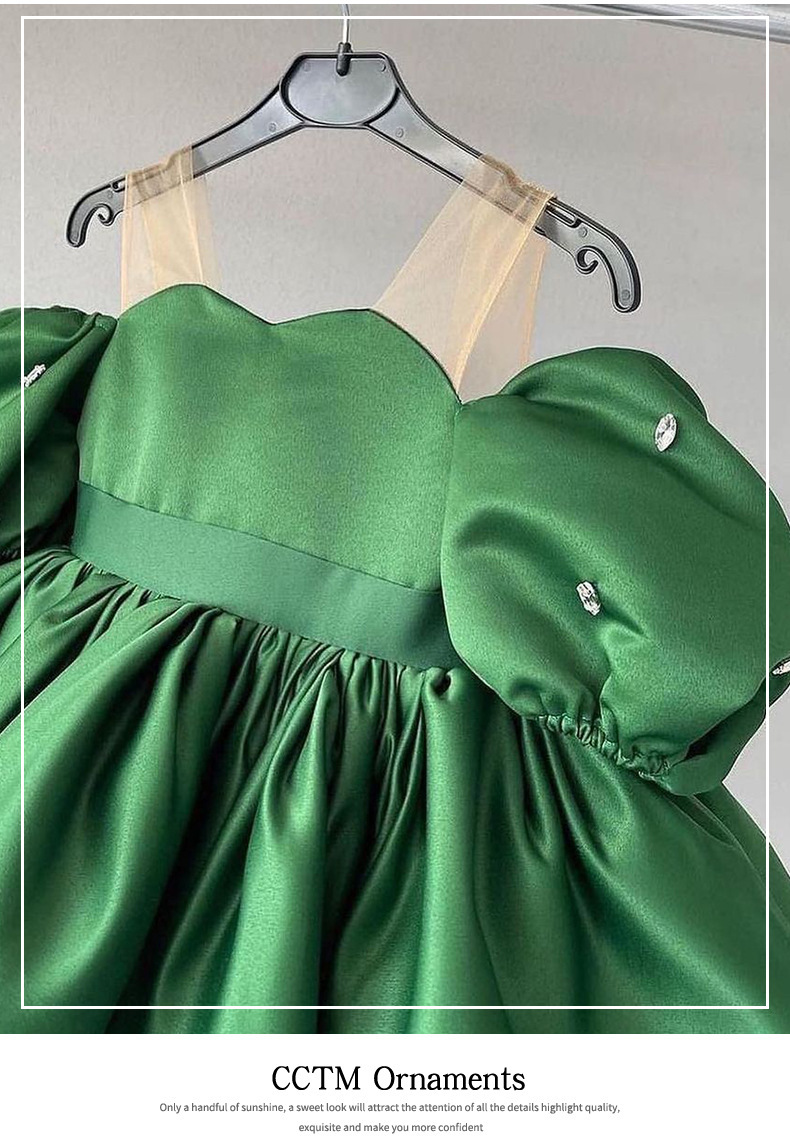 Mädchen Prinzessinnen Kleid Mit Puffärmeln Für Auftritte_voghion.com