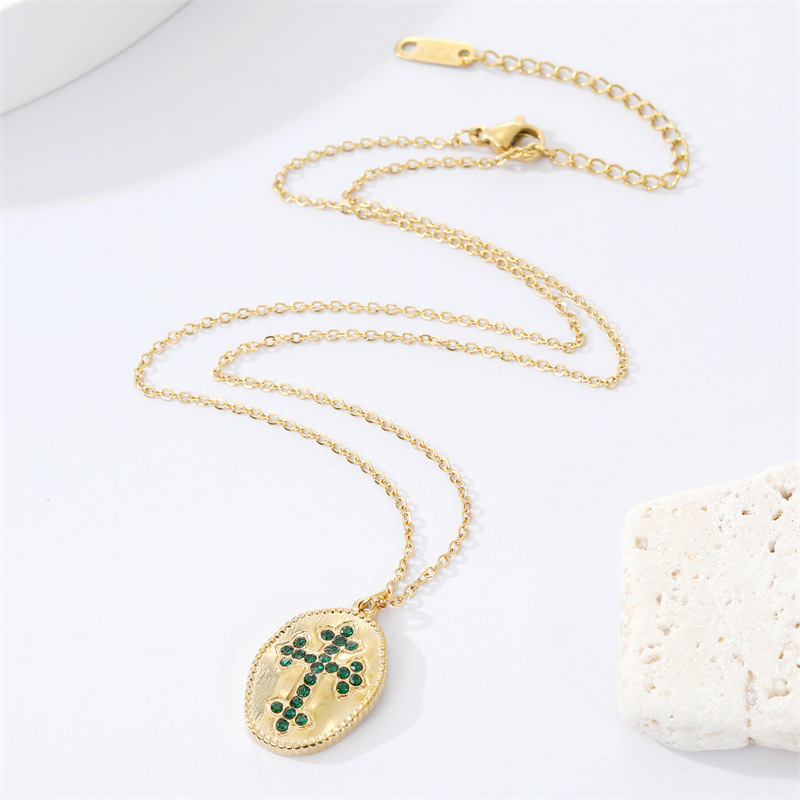 retro titanium steel cross Demon Eye Lightning Water Drop Snake Clavicle Chain