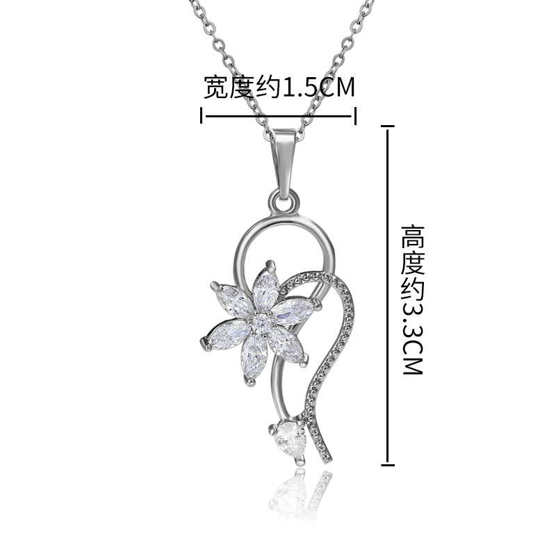 Joyería de Xupin estilo coreano collar de flores de diamantes de moda nicho femenino luz transfronteriza lujo de alto grado temperamento Cadena de clavícula