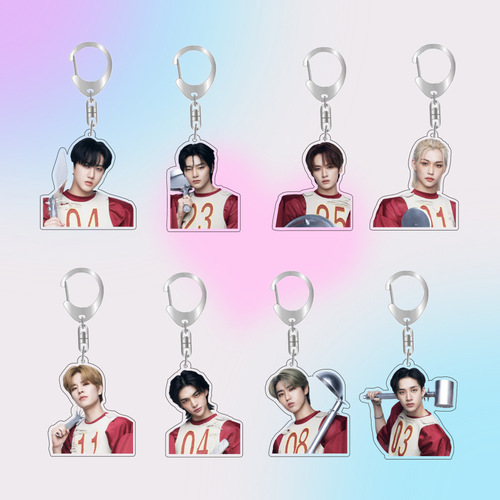 Korean boy band StrayKids style peripherals Hwang Hyun-jin and Lee Yong Fu Le album peripheral keychain 840