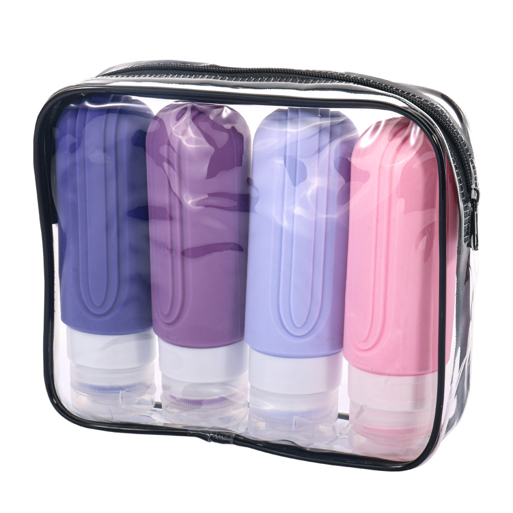 Botella de silicona, botella de lavado facial, gel de baño, simple, portátil, viaje, almacenamiento de maquillaje de belleza.